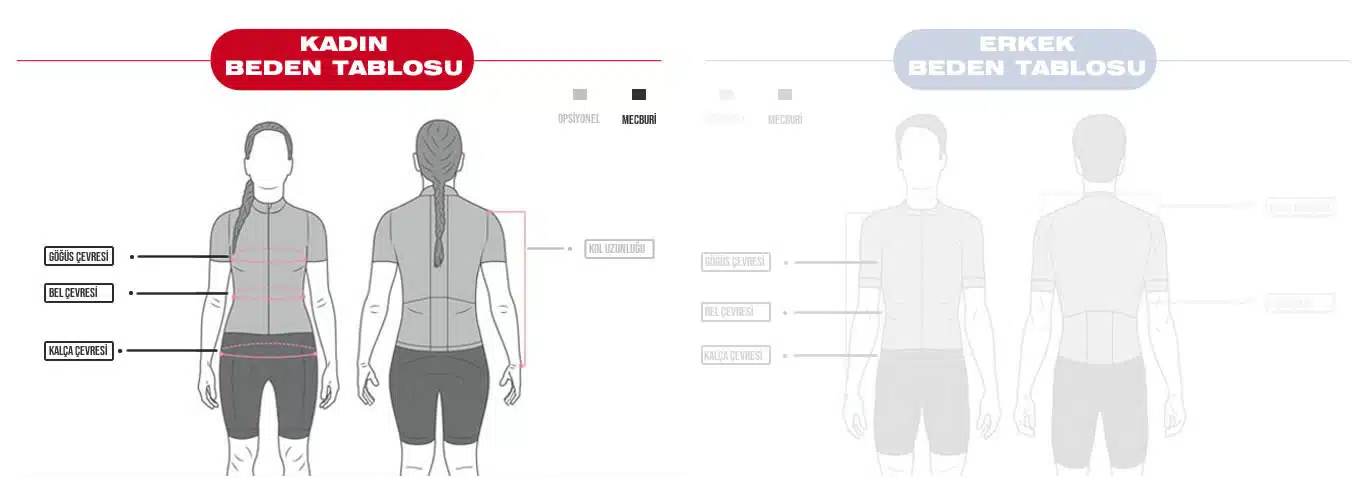 Toptan kadın giyim beden tablosu